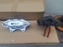 New calipers next to old
