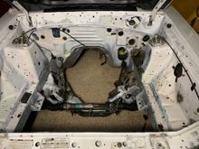 Stripped of parts, degreased 3 times, scuffed up and ready for some PPG paint.
