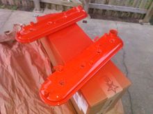 Painted the valve covers GM Hugger Orange.