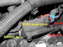 How do I remove the hose on the evap purge valve unit without breaking that white sleeve? What’s the trick to releasing it properly so the hose can be slid off?