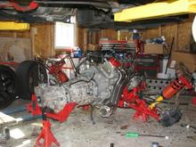 Engine going back in