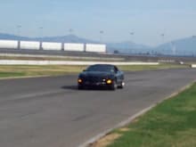 On the infield road course at California Speedway