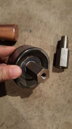 Stock 3" idler and home made standoff