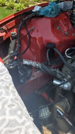 finally found a spot for the catch cans. running one for the ls6 valley cover back to the manifold nipple behind the throttlebody. running the other catch can from the passenger valve cover and then back to the turbo inlet for a vacuum to draw out pressures. once i get everything nice and sorted, thw alternator will go back on