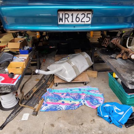 Fuel tank has been sprayed with a protective coating in side the tank to stop rust. Tank lifted in to place no problem. I was surprised i was able to install this on my own.