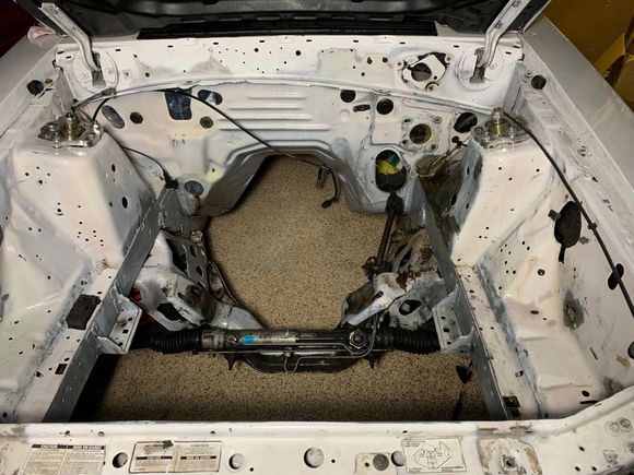 Stripped of parts, degreased 3 times, scuffed up and ready for some PPG paint.