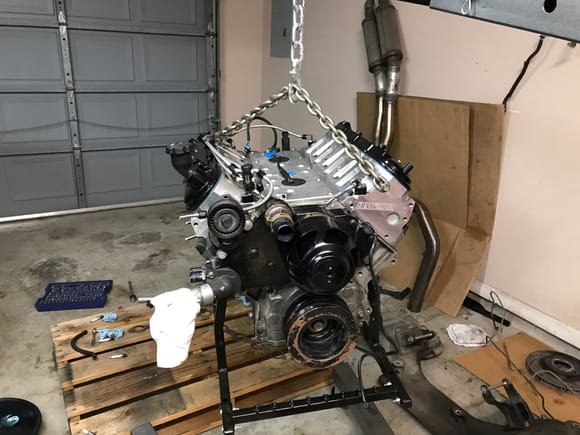 Pulled the hoist out to put the engine on my stand.