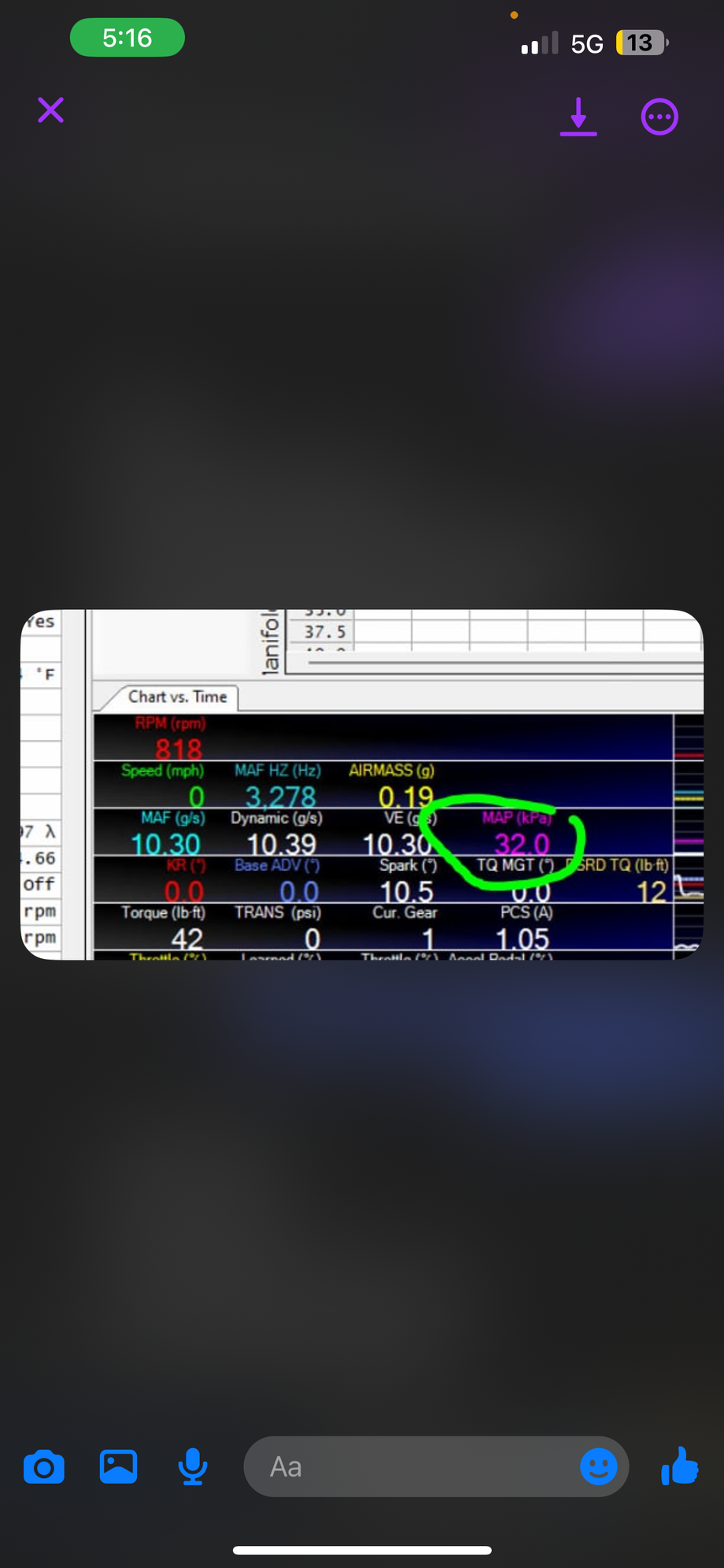 The kpa my motor is pulling with this supposed stage 2 btr cam
