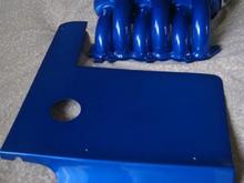 Custom Intake Manifold and engine Cover Candy Blue Powdercoat