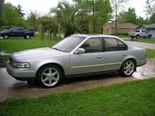 Drivers Side. You can see the stance with the Koni/Eibachs and 17" Infiniti I35 Sport Rims