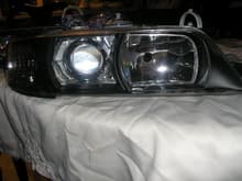 r34 single projector retrofit with stock reflector