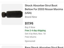 Pic: (3) different 'rear' 'Febest' brand shock dust boots from the same seller, 'The Finest Auto Parts'. 