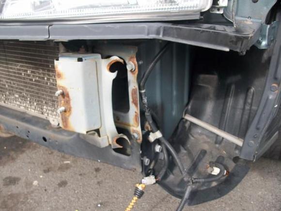Bumper bracket torn apart from mounting