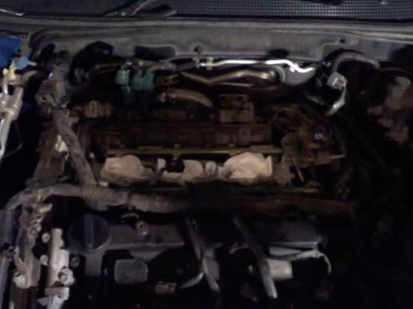 intake manifold collector removed (removed upper and lower as assembly)