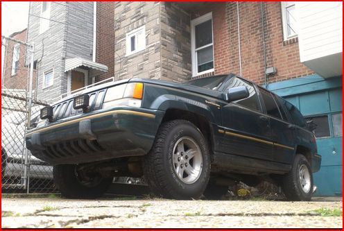 1993 Jeep Grand Cherokee Limited
Transfer case swap and 2006 Jeep wrangler Sport rims 
Flowmaster super 10 dumped 4.0 (RIP THANKS NJ STATE POLICE)