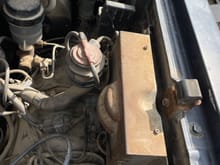 85 montero Drivers side where hose was disconnected 