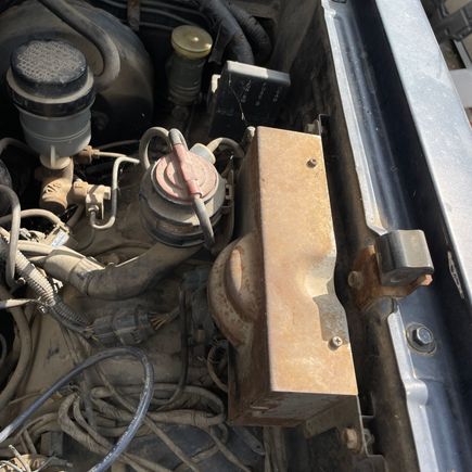 85 montero Drivers side where hose was disconnected 