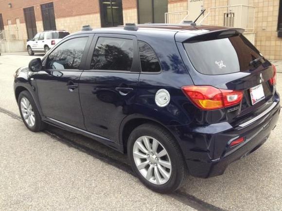 added aluminum gas door, tailgate bumper trim, sill plates, tinted windows and yakima bike rack