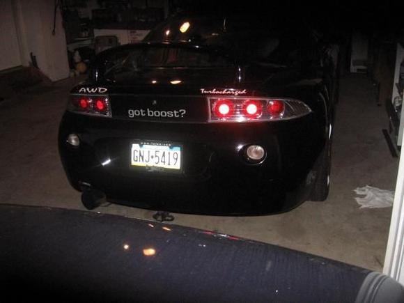from the rear