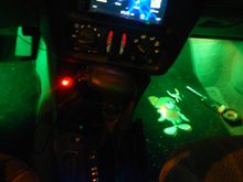 Green interior lights for the "Marvin the Martian" theme. Gotta cover the red and blue lights they are bright. 