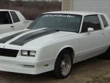 84 SS, I painted this Monte myself and done all custom changes from stock like the hood and 17&quot; Billet wheels with matching Billet rear view mirror.