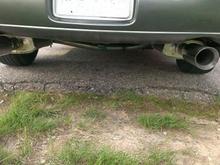 Cheaper than having the original exhaust worked on. Doesn't sound too bad. DYnomax's.