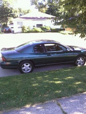 Green with black racing stripes