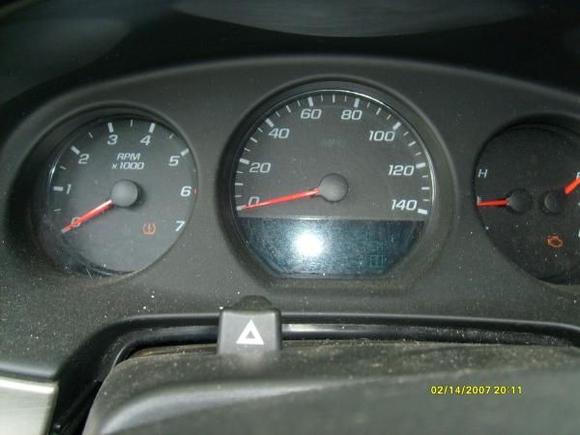 showing it is in first gear and the car is off