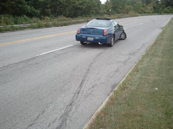 Rolled the right front tire off rim and broke the knuckle and axle at CV joint on 8/27/15.