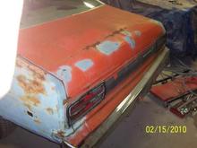 Bumper bent and pushed in.