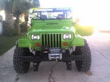 the jeep from the front after i painted it with the paint i had left over from the charger 
(miss her already)