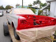 Back from the body shop to get the engine dropped in, before final paint.