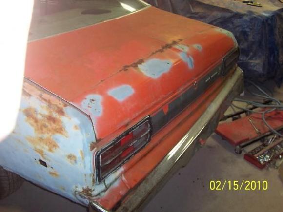 Bumper bent and pushed in.