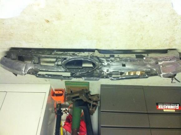 Dash frame, being sanded down