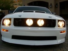 With all lights on.  Planning to get smoked/blacked halo lights with HID's.