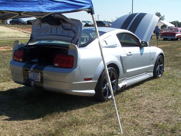 rear pic of the car at a car show