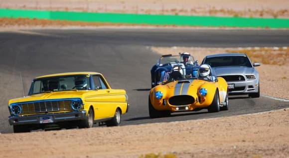 Turn 2 Willow Springs Raceway, 10-26-13 - Cobra Owners Club fall Classic - I'm wedged between the Cobras....
