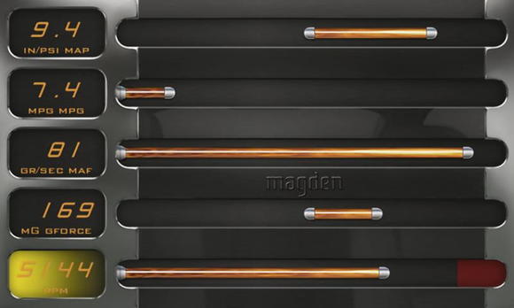 M.1b Performance Computer, Datalab layout, chrome skin, orange indicators and orange text.