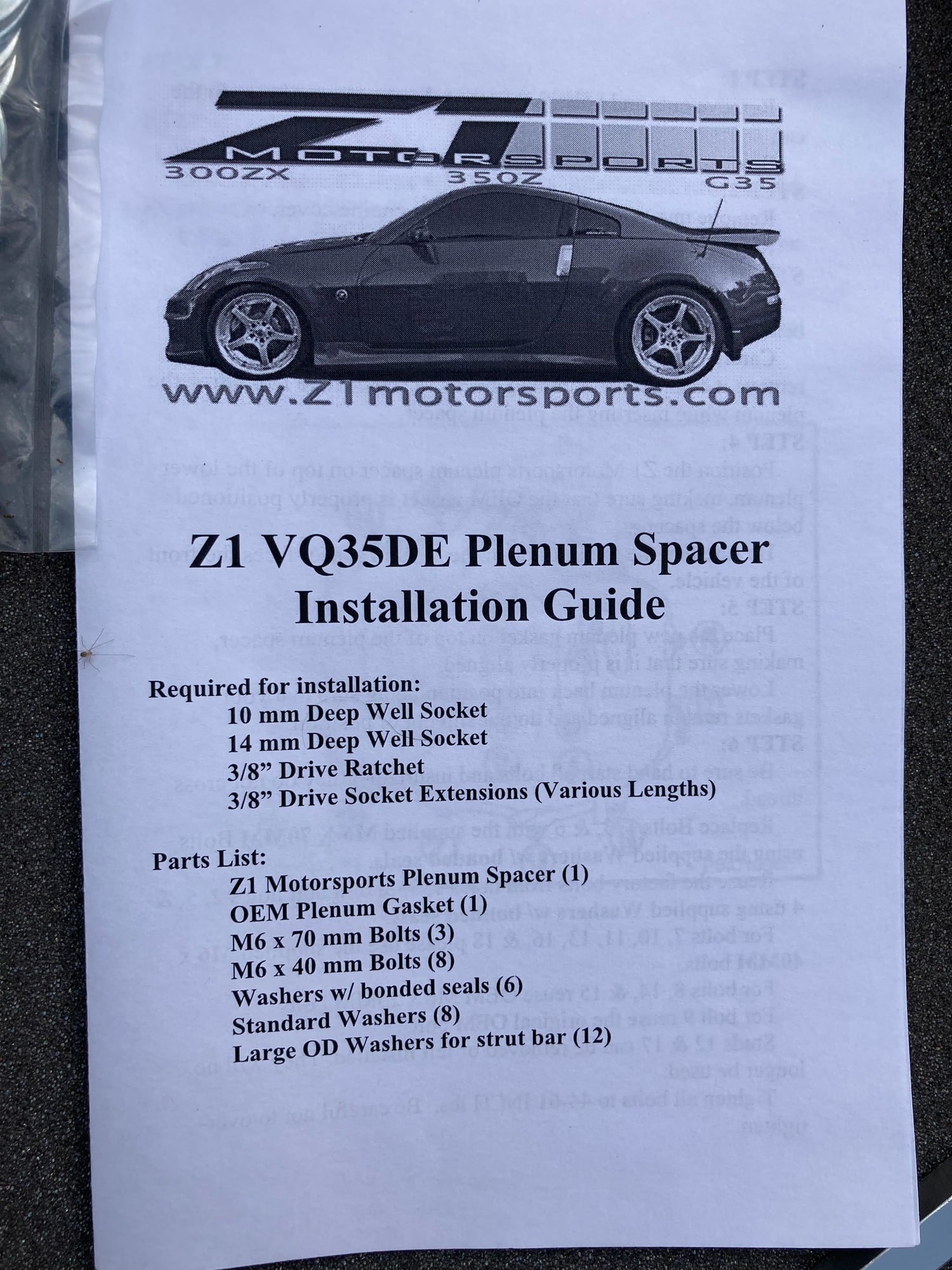 Engine - Intake/Fuel - Z1 350Z / G35 VQ35DE Plenum Spacer - New - 0  All Models - Lathrup Village, MI 48076, United States