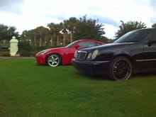 other favorite, my best friends old benz and my old z
