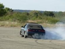 On the skid pad at Mineral Wells.