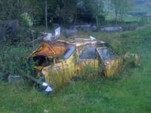 mk1 escort dead at coplow dale in a field with about 10 other classic cars