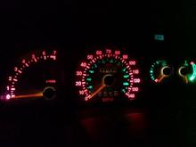 White dials with groovy lights