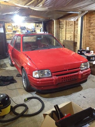 had a standard bonnet re-sprayed Rosso red. will eventually remove the bonnet spacers as well