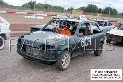 Me lining up to race my dads old mk3 fez banger racing)