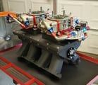 Weiand tunnel ram with fabricated plenum.  Holley 660 center