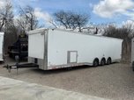 USED 8.5X34 RACE TRAILER BATHROOM PACKAGE, Awning & 2 ACs!  for sale $44,000 