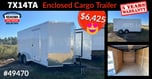 🤩 NEW 7 x 14 TA Black Enclosed Cargo Trailer  for sale $4,930 