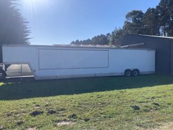 1995 FORD F800 CUMMINS DEISEL SLEEPER WITH 48FT FEATHERLITE  for sale $29,500 
