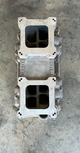 Weiand Tunnel Ram Intake Manifold-Dual Quad Carb Setup (BBC)  for Sale $450 